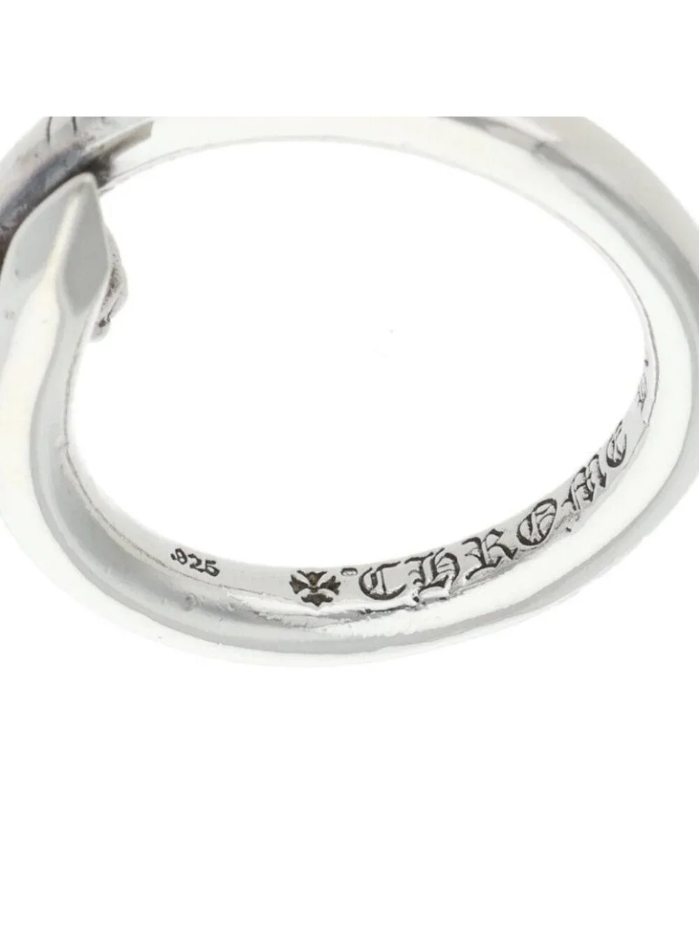 Chrome Hearts Nail Crsball Cross Ball Silver Ring